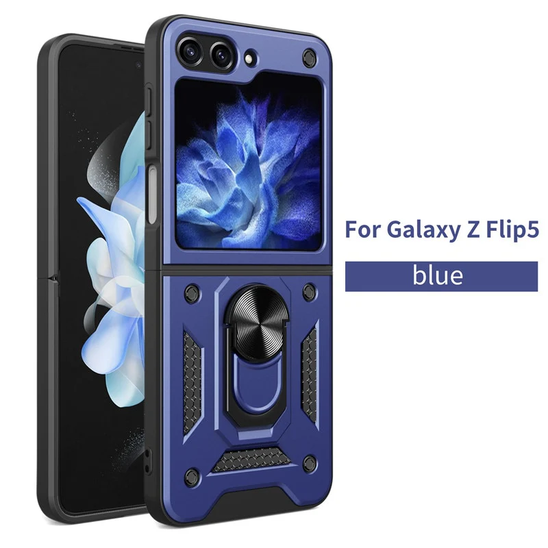 Armor Magnetic With Stand Holder Ring Case For Samsung Galaxy Z FLIP 5 - Image 4