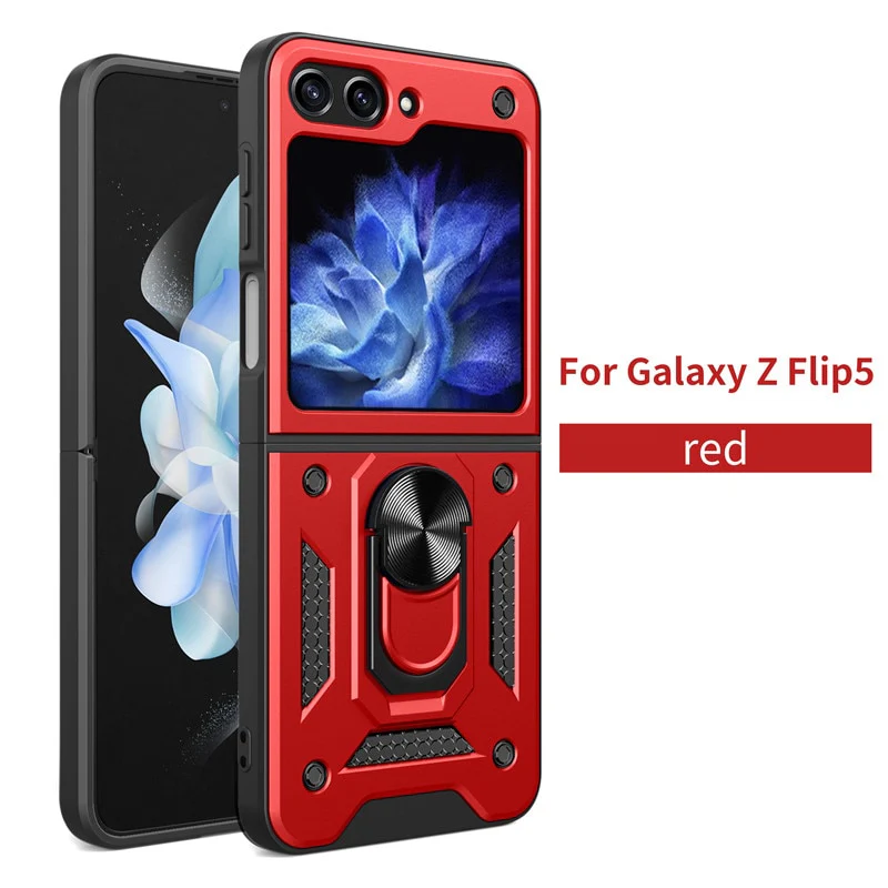 Armor Magnetic With Stand Holder Ring Case For Samsung Galaxy Z FLIP 5 - Image 6