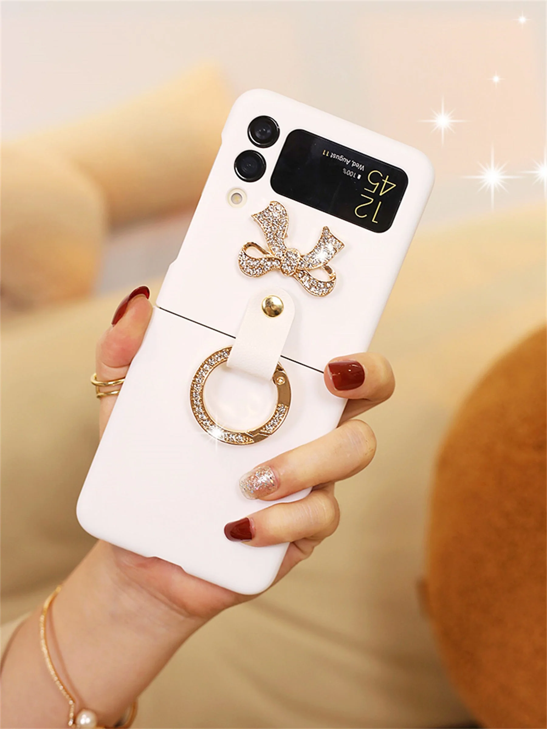 Luxury Crossbody Leather Strap Case for Galaxy Z Flip 4 5G - Image 4