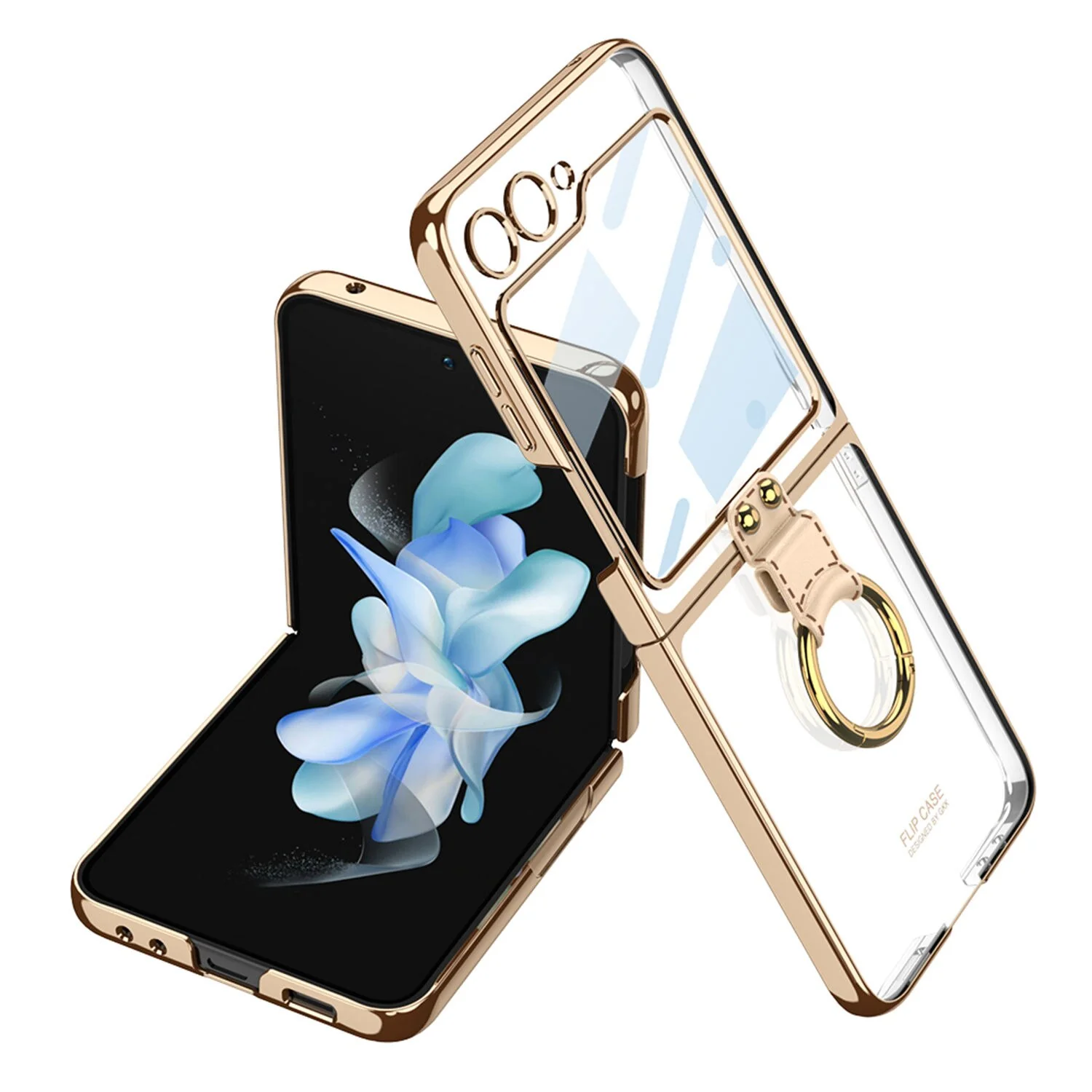 Electroplating Case with Ring Bracket for Samsung Galaxy Z Flip 5 - Image 5