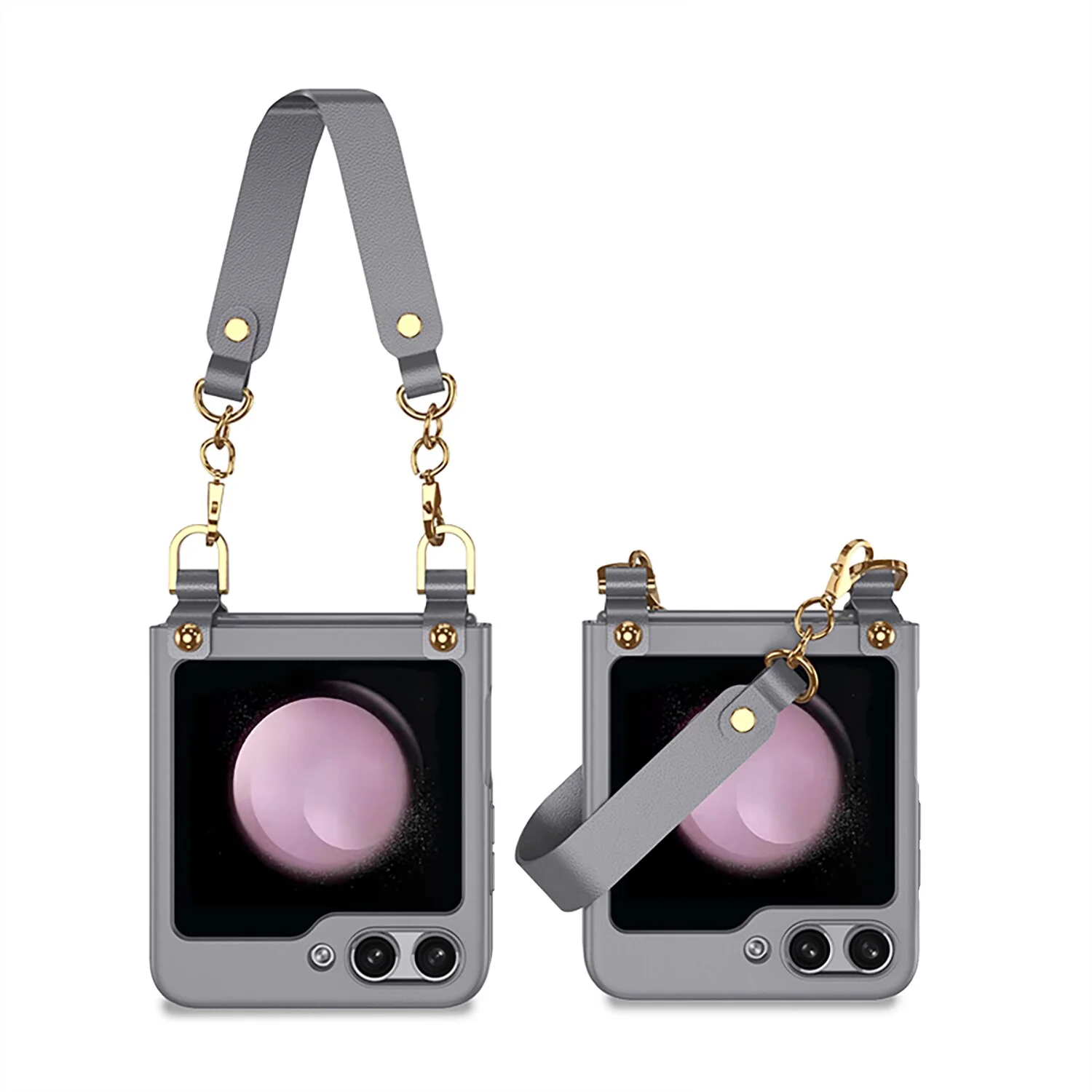 Electroplating Wrist Strap Case for Samsung Galaxy Z Flip 5 - Image 4