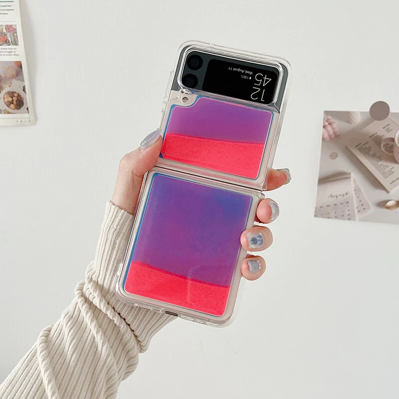 Glitter Neon Phone Case For Samsung Galaxy Z Flip 4 - Image 4