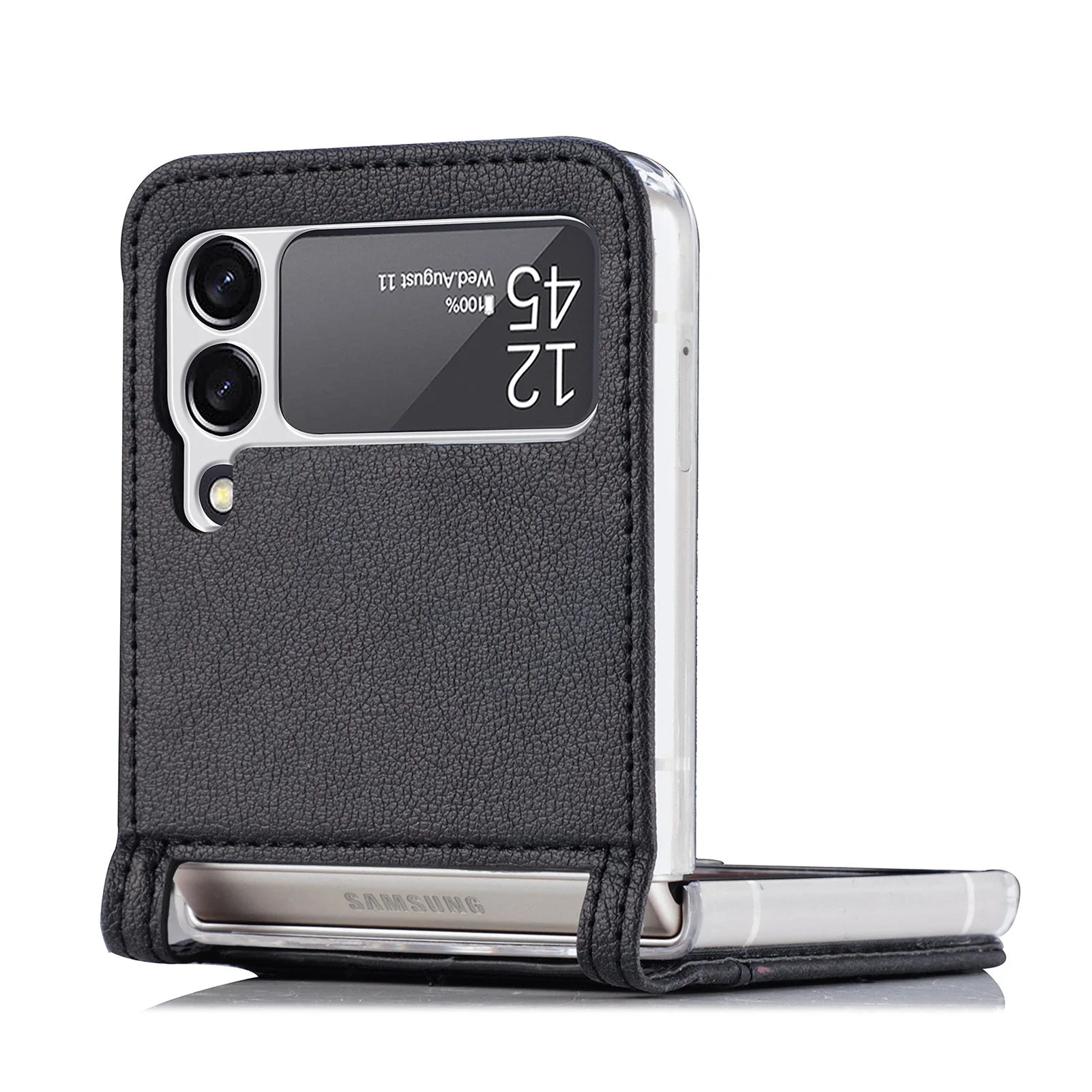 Leather Case With Card Holder For Z Flip 4 - Image 6
