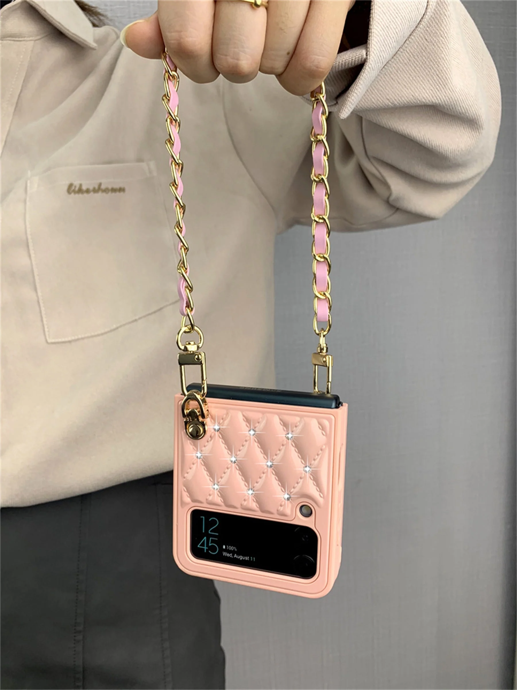 Luxury Crossbody Leather Case for Samsung Galaxy Z Flip 4 5G - Image 3