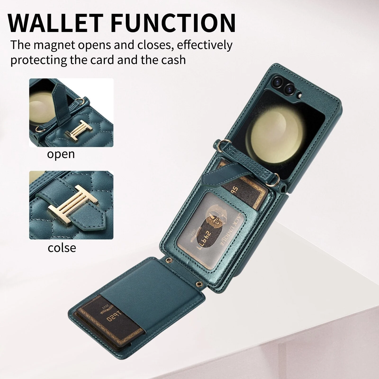 Luxury Crossbody Leather Case For Samsung Galaxy Z Flip 5 - Image 10