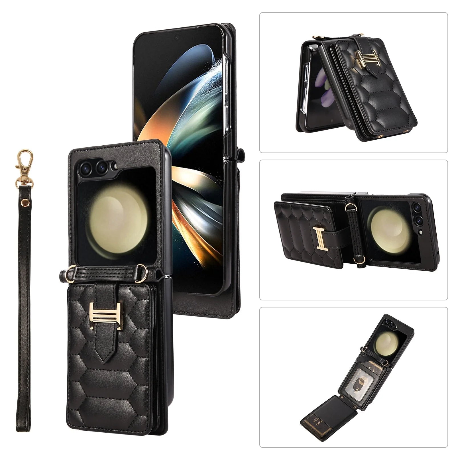 Luxury Crossbody Leather Case For Samsung Galaxy Z Flip 5 - Image 7