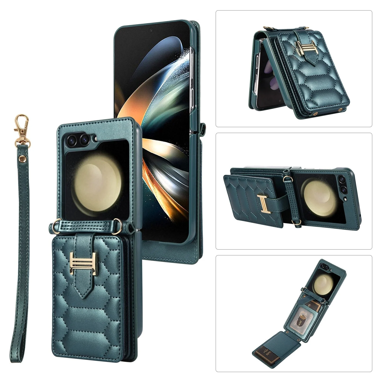 Luxury Crossbody Leather Case For Samsung Galaxy Z Flip 5 - Image 8