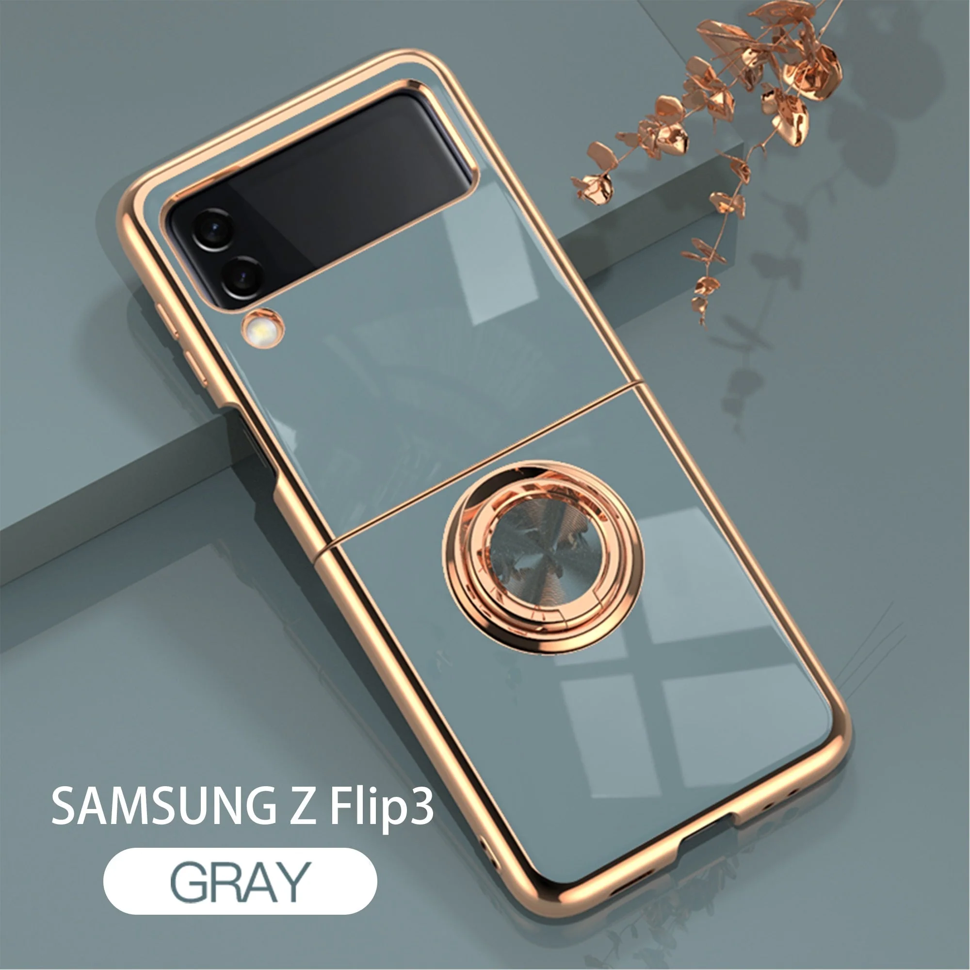 Luxury Electroplating Magnetic Ring Bracket Protective Cover for Samsung Galaxy Z Flip 4 5G - Image 10