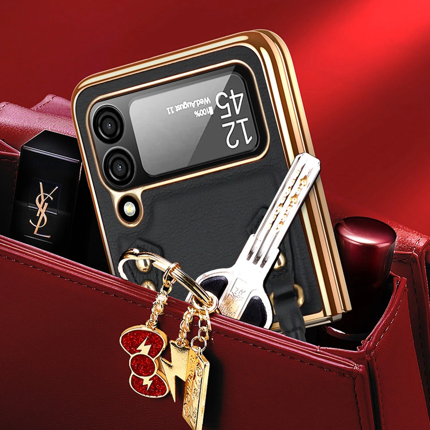 Luxury Leather Case For Samsung Galaxy Z Flip 4 - Image 3