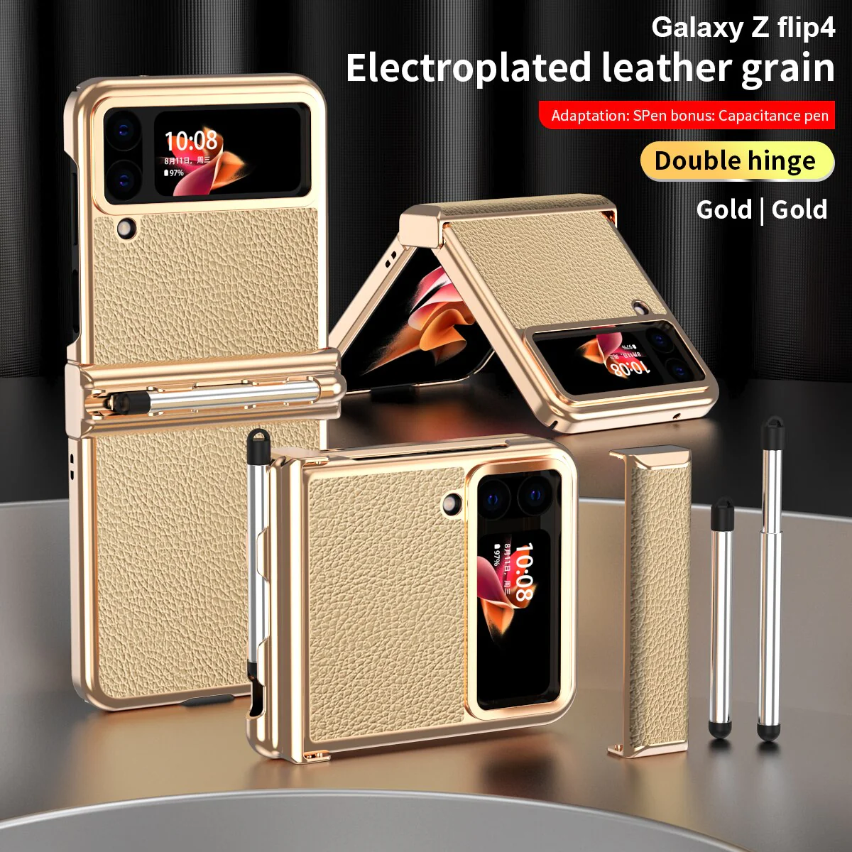 Luxury Leather Case (Pen Slot) For Samsung Galaxy Z Flip 4 - Image 6