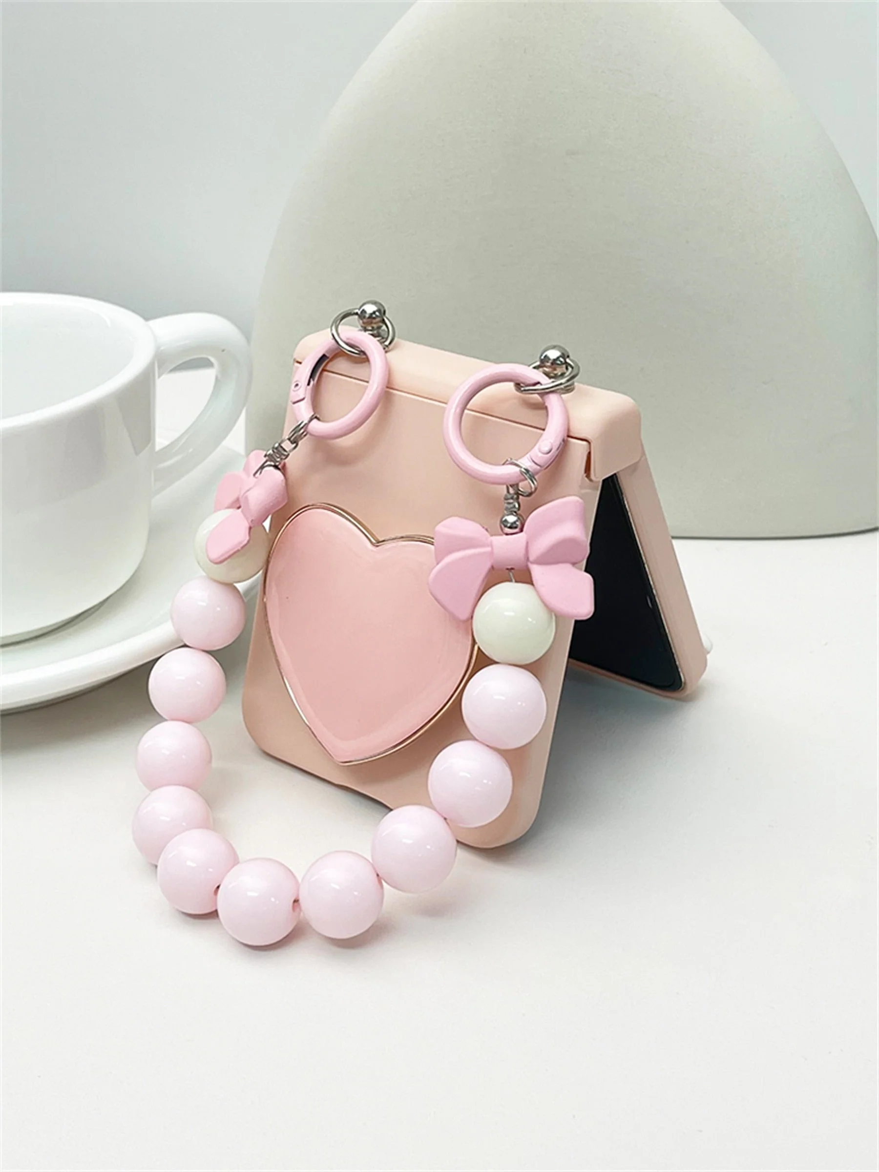 Samsung Galaxy Z Flip 5 Luxury Love Heart Pink Case - Image 4