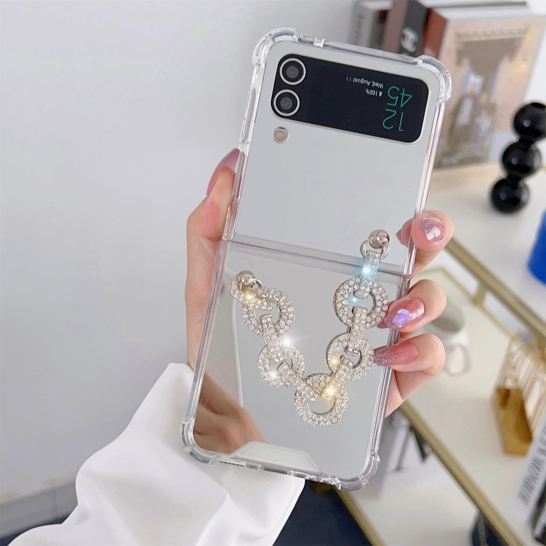 Luxury Rhinestone Mirror Case for Samsung Galaxy Z Flip 3 & 4 - Image 3