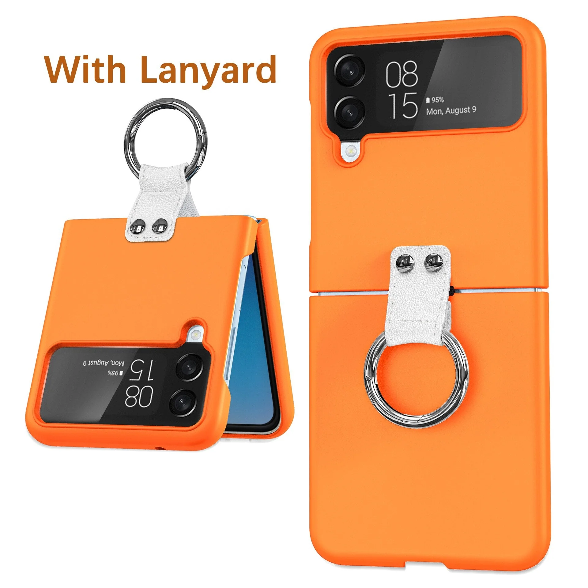 Luxury Ring Holder Case With Lanyard For Samsung Galaxy Z Flip 4 - Image 7