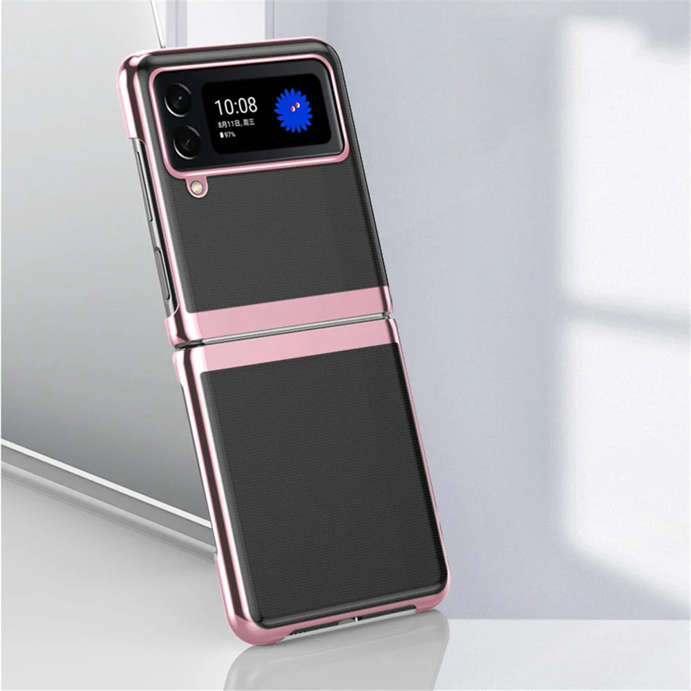 Luxury Ultra-thin Plating Transparent Case For Samsung Galaxy Z Flip 4 - Image 4