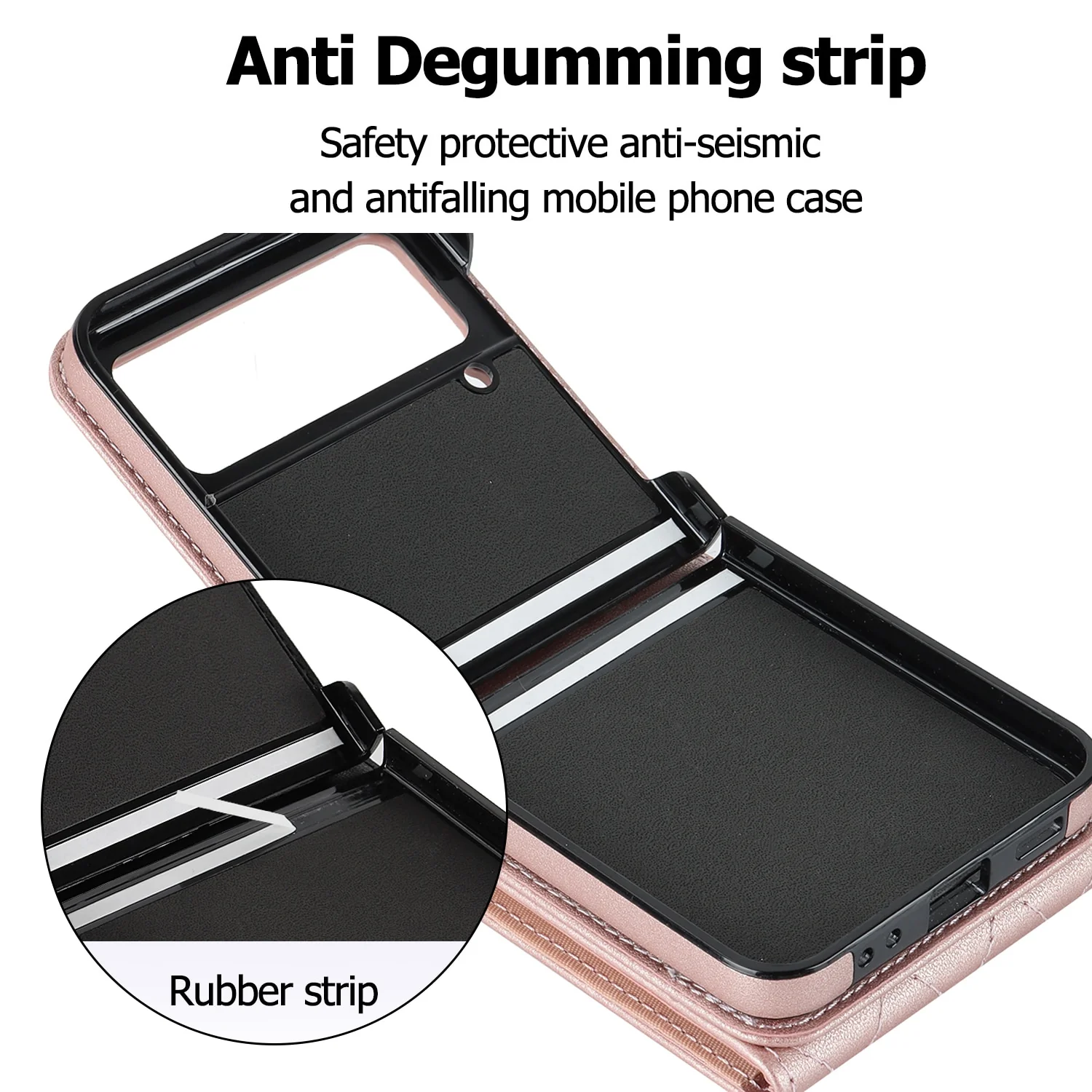 Luxury Wallet Leather Phone Case For Galaxy Z Flip - Image 11