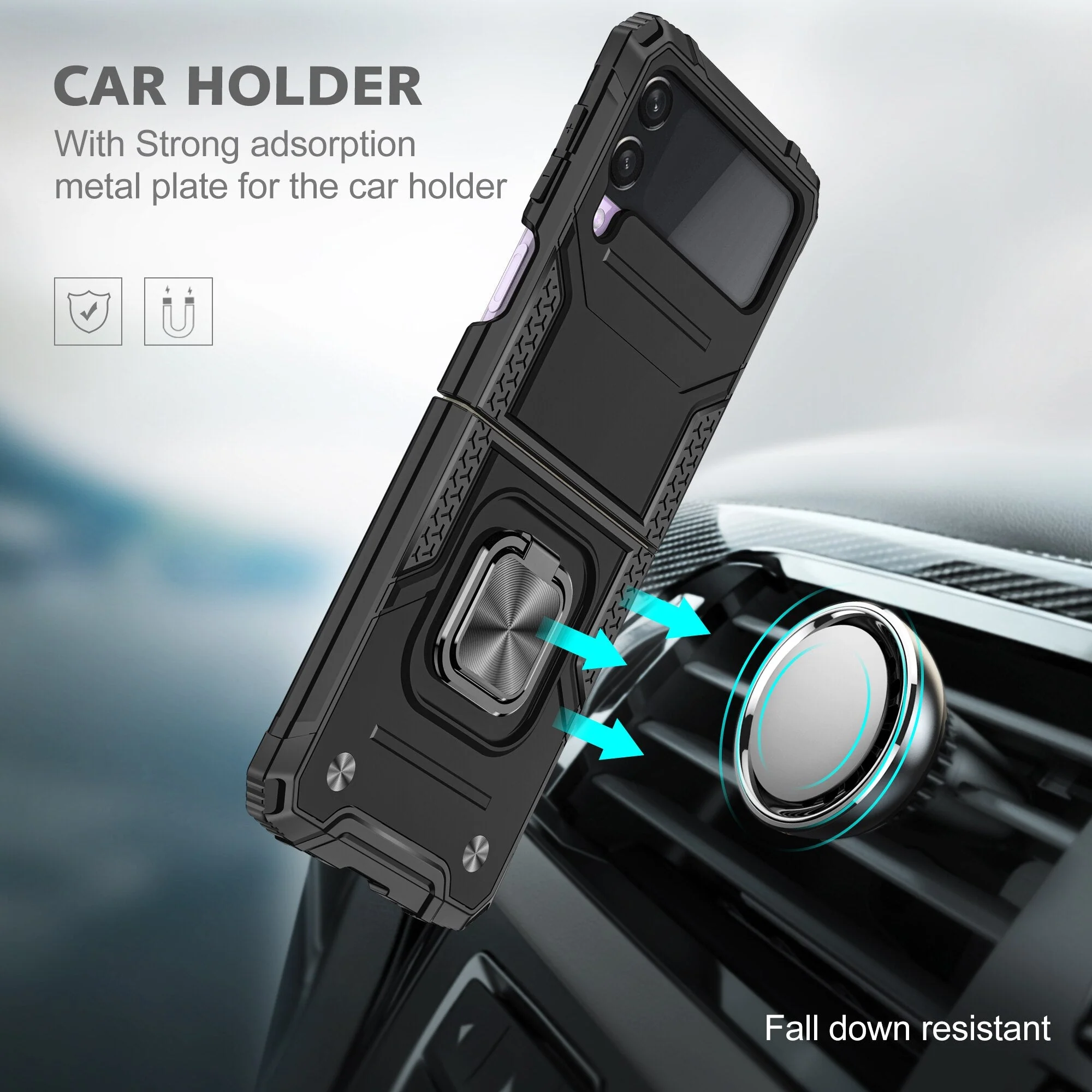 Shockproof Armor Case Stand for Samsung Galaxy Z Flip 4 - Image 5
