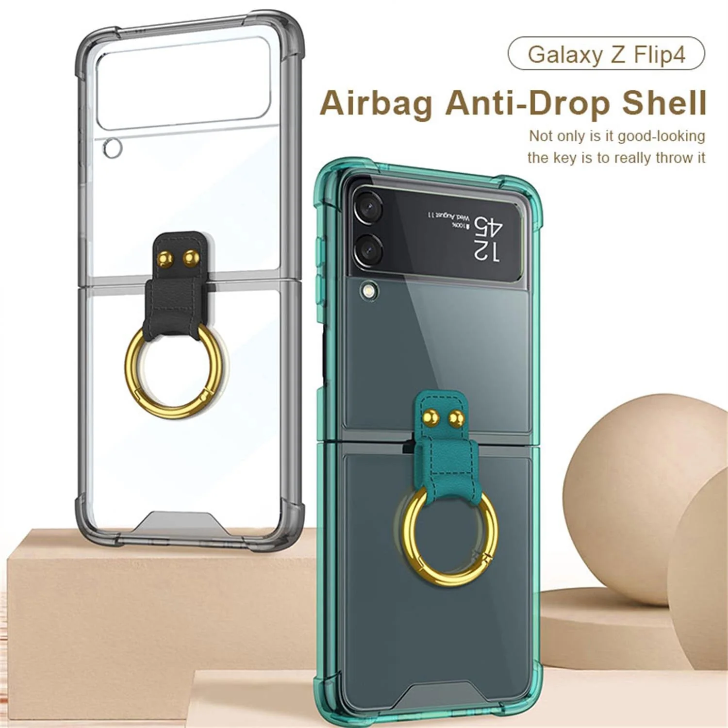 Transparent Case with Ring Bracket For Samsung Galaxy Z Flip 4 - Image 5