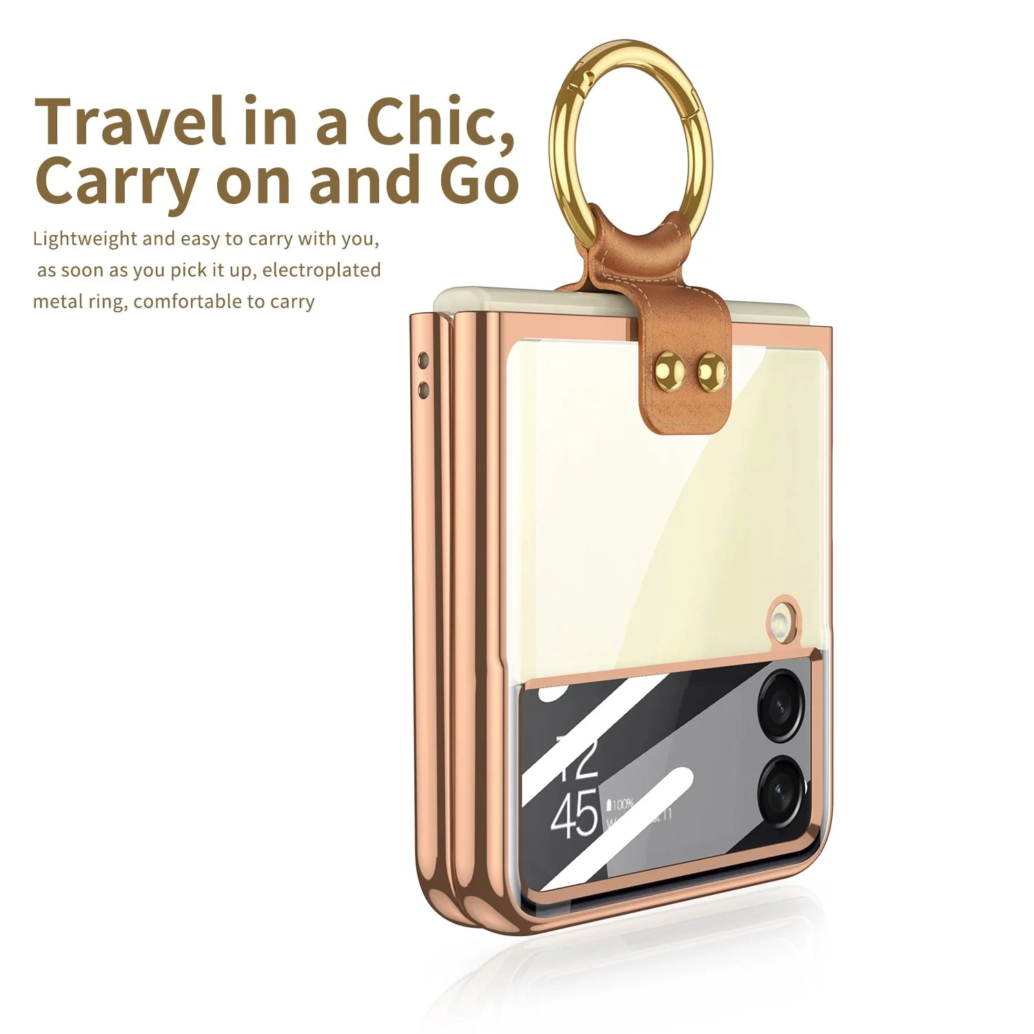Transparent Case with Ring Holder for Samsung Galaxy Z Flip 4 - Image 6